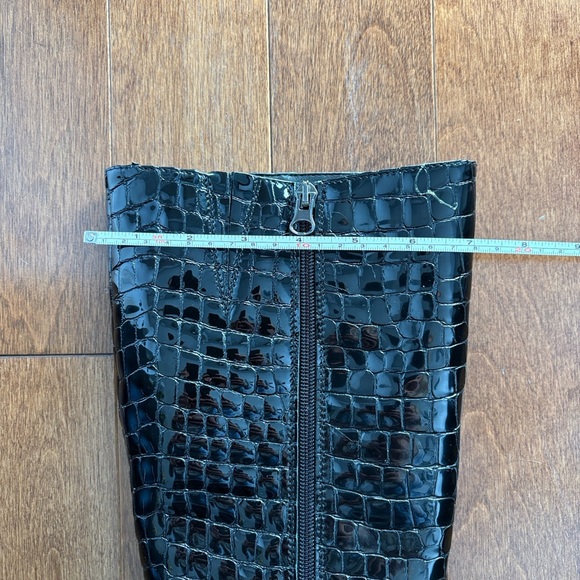 L'INTERVALLE Black Croco Knee-High Boots - Picture 4 of 4